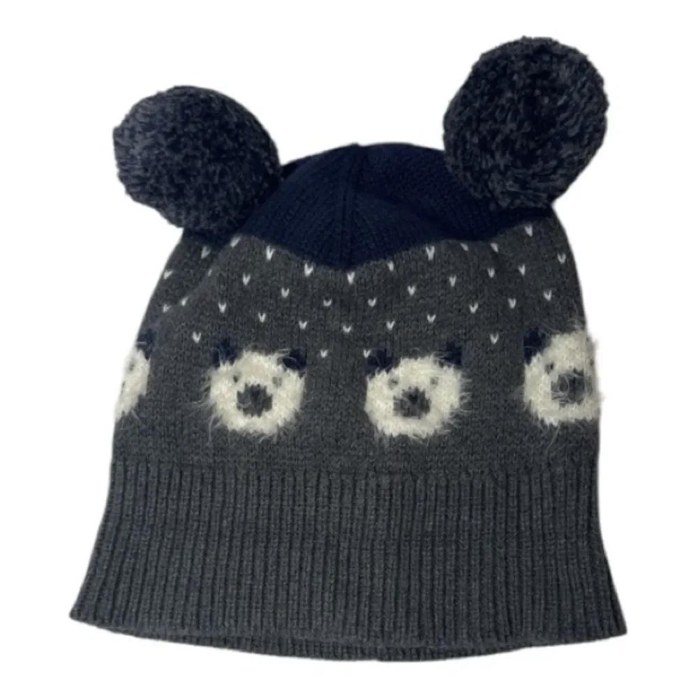 Tucker Tate Navy and Gray Pom-Pom Bear Hat.